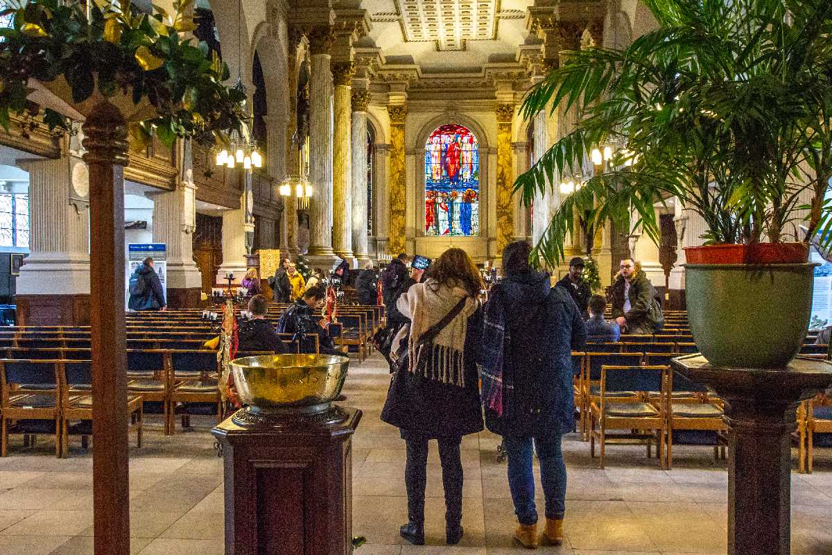 Photographers and other visitors enjoying St Philip's Cathedral.